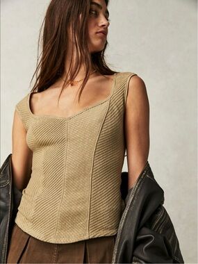 Free People boss babe ribbed shirt